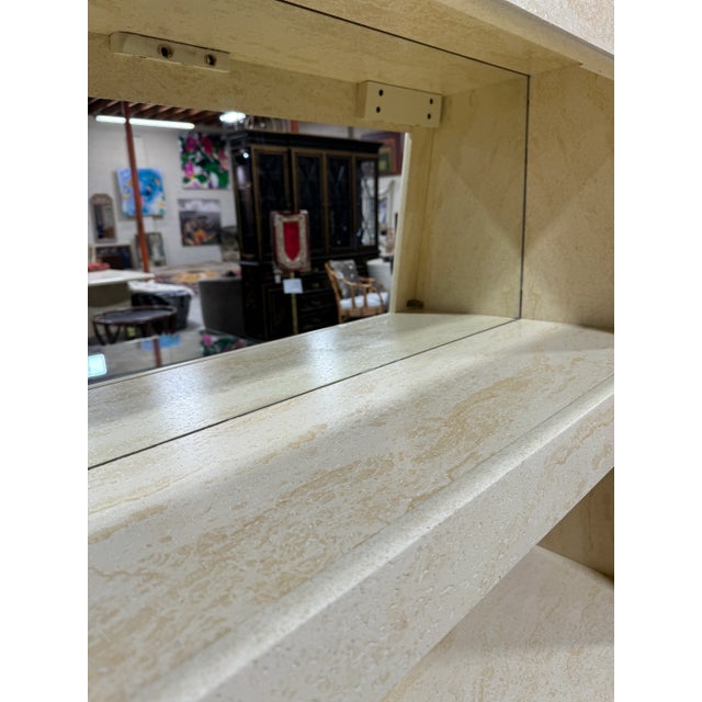Post Modern Faux Travertine Desk With Stool For Sale In Richmond - Image 6 of 10