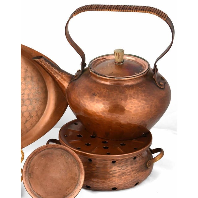 Vintage Copper Tea Set by Eugen Mint, Germany, 1960s, Set of 20 For Sale - Image 4 of 5