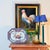 English Vintage Rooster Portrait Oil Transfer Painting in Embossed Ebonized Gold Gallery Frame - Signed For Sale - Image 3 of 6
