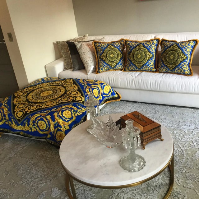 2010s Italian Custom Made Baroque Versace Velvet Throw For Sale - Image 5 of 11