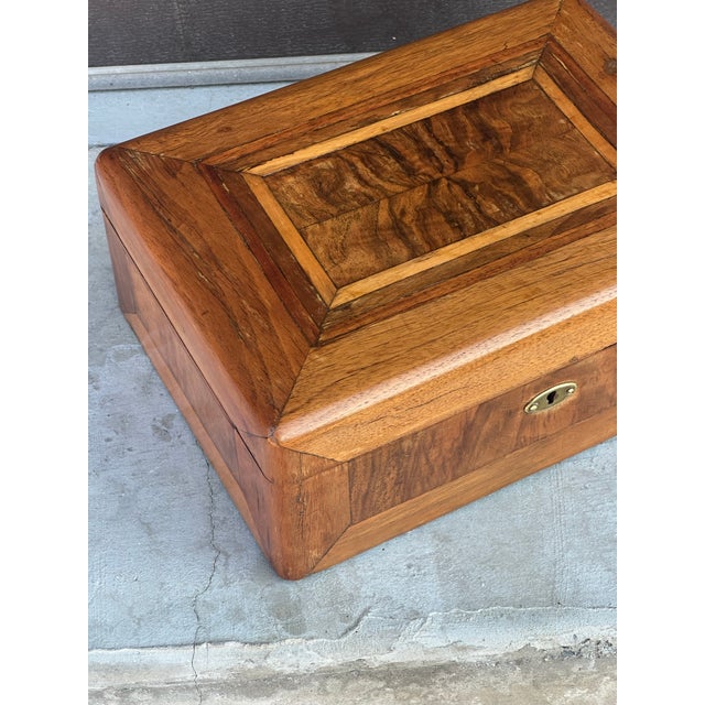 Italian Italian Walnut Marquetry Jewelry Box, Circa 1880. For Sale - Image 3 of 9