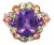 6.17 Ct Amethyst, Peridot, Sapphire, Diamond Rose Gold Ring For Sale