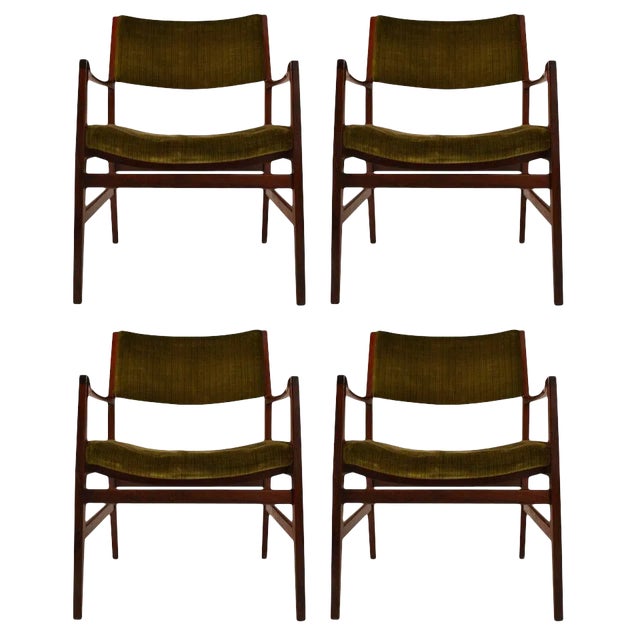 Set of Four Rosewood Armchairs For Sale