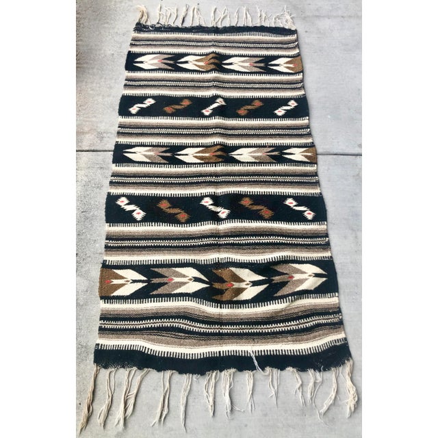 Textile Vintage Geometric Pattern Ethnic Rug For Sale - Image 7 of 9