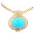 1970s Italian 18k Gold Necklace With Turquoise & Diamonds, Valenza Atelier For Sale