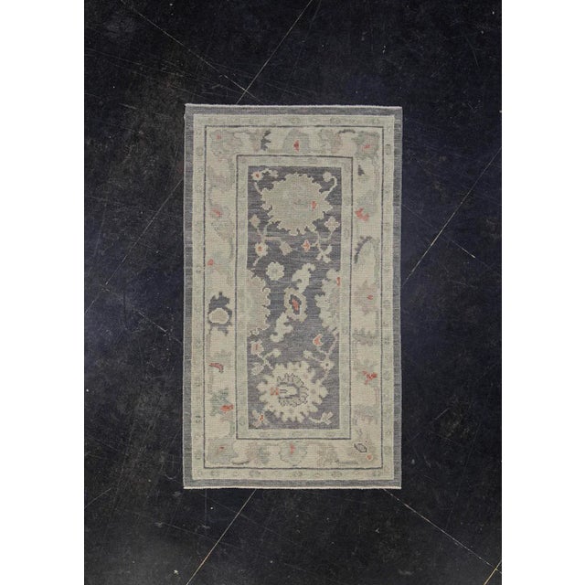Sand Turkish Oushak Rug Charcoal, Sand & Terracotta Handwoven Wool Rug 2'8" X 4'8" For Sale - Image 8 of 8