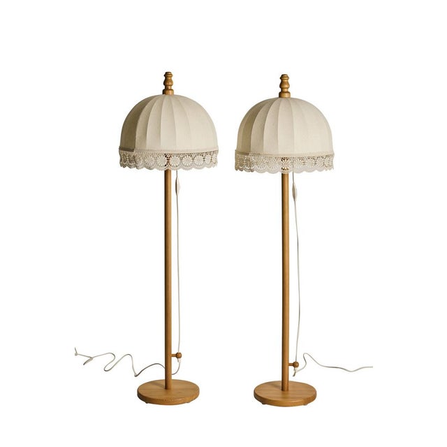 Vintage Lystella Floor Lamps in Pine by Yngve Ekström, 1970s, Set of 2 For Sale - Image 6 of 6