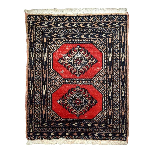 1970s Handmade Vintage Pakistani Lahore Distressed Rug For Sale