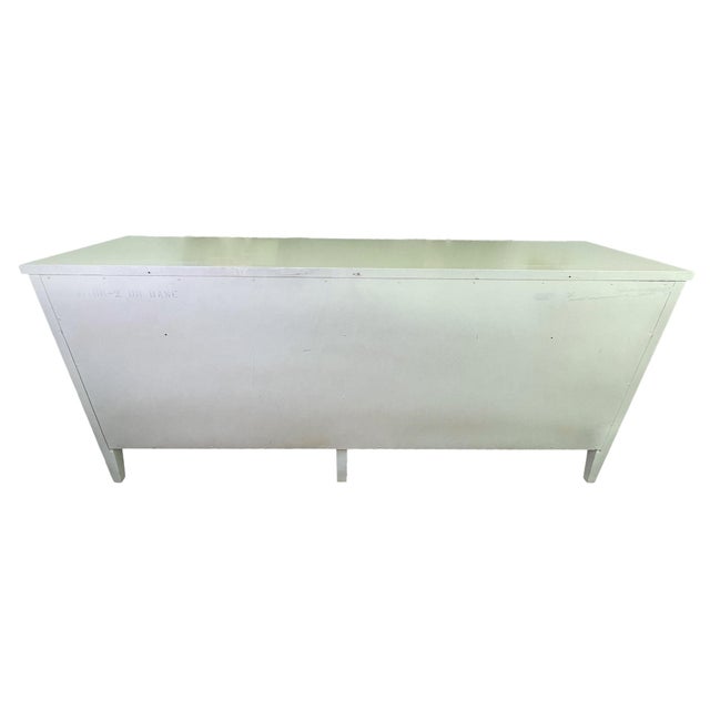 Vintage American of Martinsville Off-White Lacquered Triple Dresser With Original Brass Hardware For Sale - Image 15 of 17