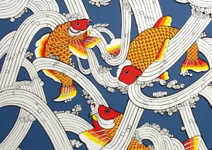Marcia Mancheski "Japanese Goldfish" Signed Limited Edition Serigraph/Silkscreen 1980s