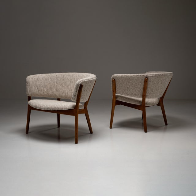This set of nanna ditzel nd-83 lounge chairs is a strong example of her sculptural yet deeply human approach to danish...