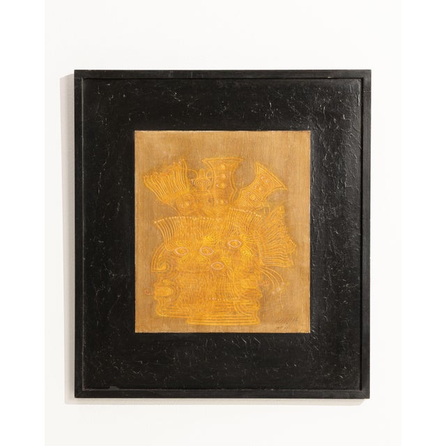 1960s Italy Burnt Orange Wood Painting For Sale In Greensboro - Image 6 of 15