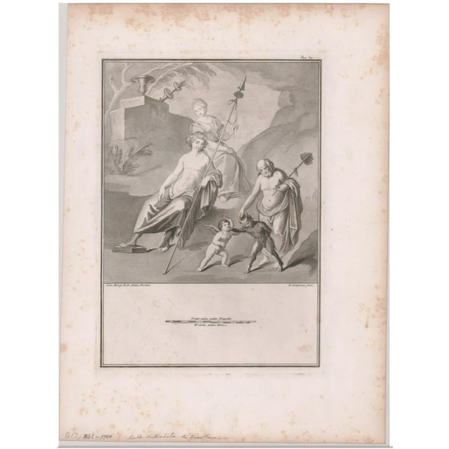 1760 antique engraving of mythological and classical figures.