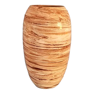 Late 20th Century Striped Handmade Pottery Vase Signed Mw