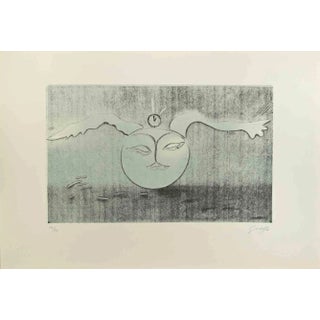 Guelfo Bianchini, Lunar Poet, Etching, 1970s For Sale