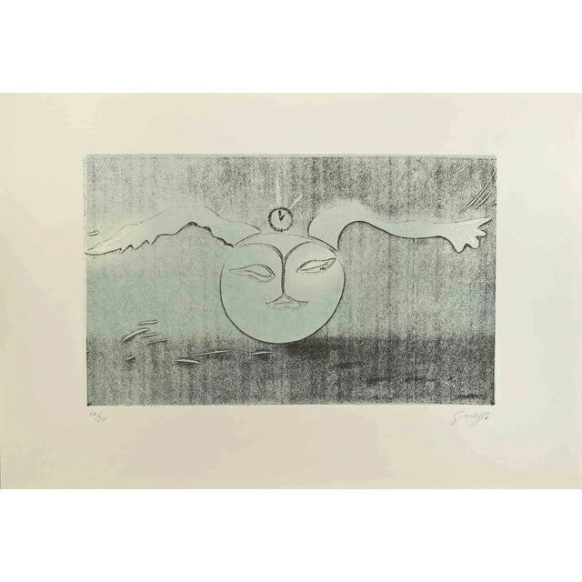 Guelfo Bianchini, Lunar Poet, Etching, 1970s For Sale