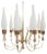 9-Arm Bass and Opaline Glass Chandelier by Angelo Lelli for Arredoluce, 1950s For Sale