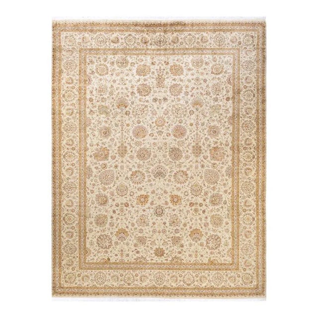 Ivory Mogul, One-of-a-Kind Hand-Knotted Area Rug in Ivory, 9' 2" x 12' 0" For Sale - Image 8 of 8