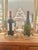 Perfect for the holidays…this pair of cast brass wine /decanter coasters will add a bit of glamour to a bar cart, buffet...