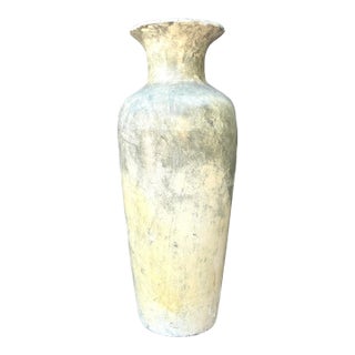 Vintage Mottled Plaster Vase For Sale