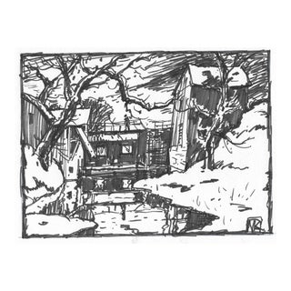 1940s Norman Kent Snowy Creek Drawing For Sale