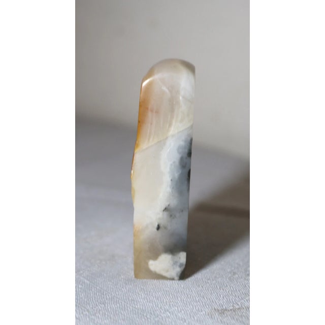 Brown Antique Carved Chinese Shoushan Hard Stone Landscape Sculpture Statue Seal Block For Sale - Image 8 of 12