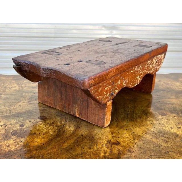Brown 19th Century Cricket Stool Joined by Wooden Nails For Sale - Image 8 of 10