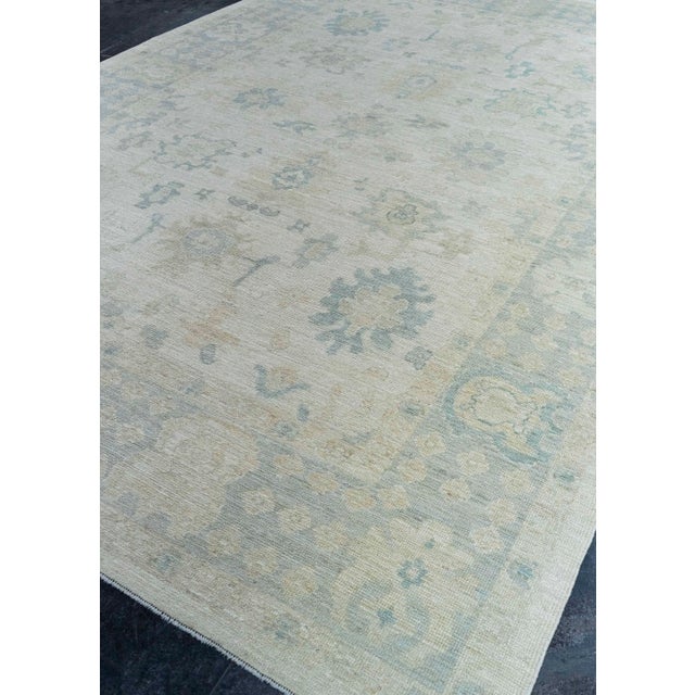 Blue Turkish Oushak Rug 8'10" x 12'9" #20354 For Sale - Image 8 of 8