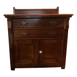 Vintage Wash Stand With Back Splash For Sale