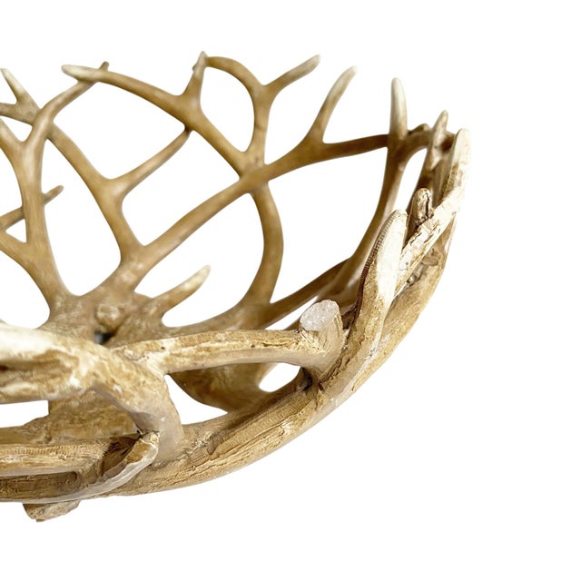 1990s Rustic Resin Antler Bowl For Sale In New York - Image 6 of 7