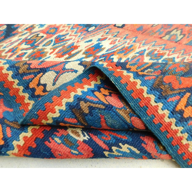 Antique Persian Senneh Kilim. 3'10"x 4'10" For Sale - Image 11 of 12