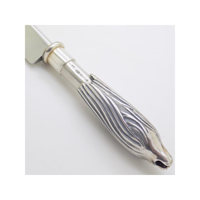 1980s Vintage Italian Sterling Silver 925 Lion Head Ruler Letter Opener by Ottaviani, 1980s For Sale - Image 5 of 11