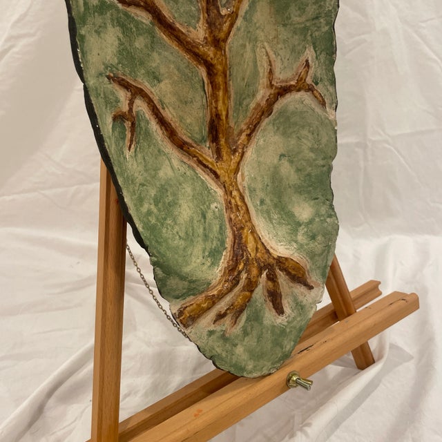 Late 20th Century Pottery Original Handmade Art Vessel With Tree Design For Sale - Image 4 of 12