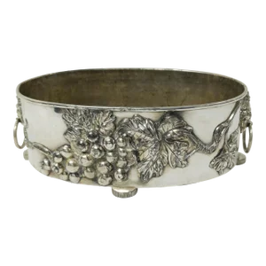 Early 20th Century Silverplate Jardiniere Planter With Grape Motif by Pairpoint