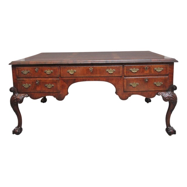 Antique Walnut Partners Desk, 1890 For Sale