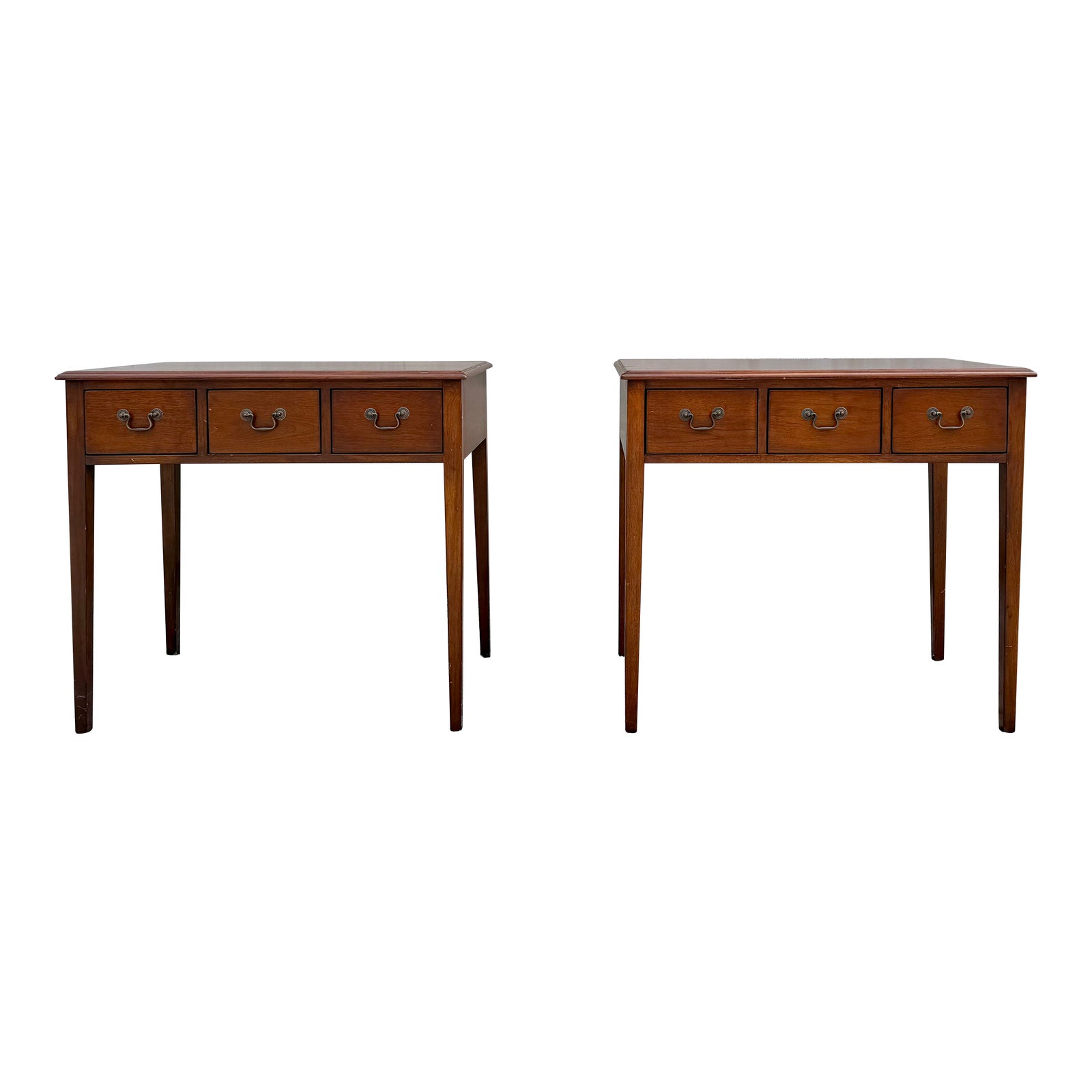 Banks Coldstone Co. Cherry Console Tables (Pair) | Chairish