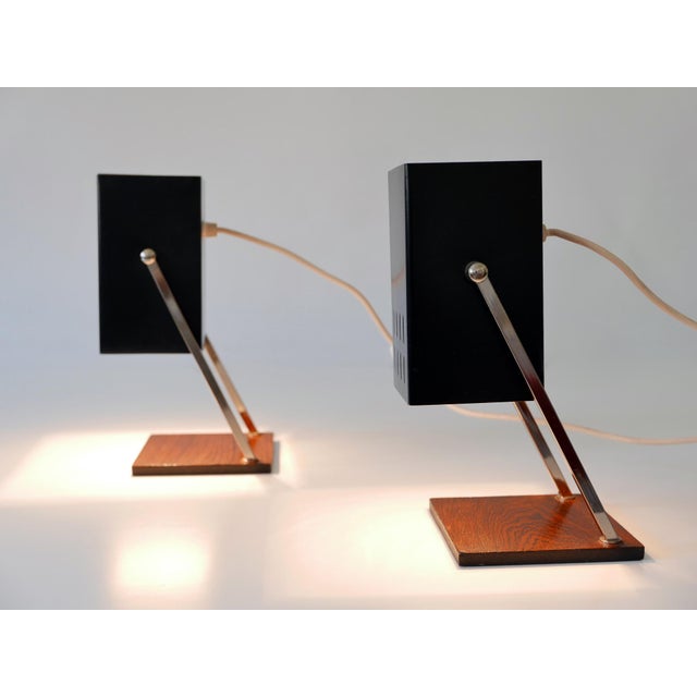 Wood Mid-Century Modern Cube Table Lamps from Kaiser Leuchten, Germany, 1960s, Set of 2 For Sale - Image 7 of 18