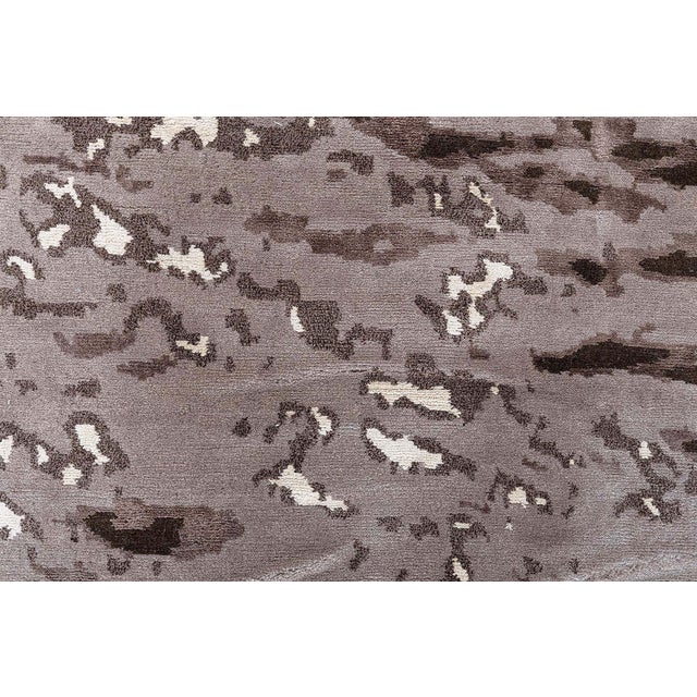 Modern Modern Abstract Taupe Silk Rug "Chocolate Reservoir" Designed By Brett Beldock For Sale - Image 3 of 8
