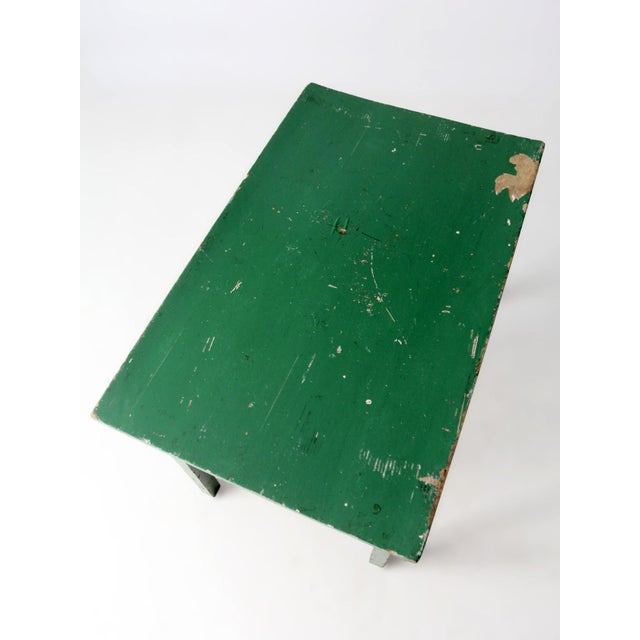 Antique Primitive Green Farmhouse Table For Sale - Image 16 of 18