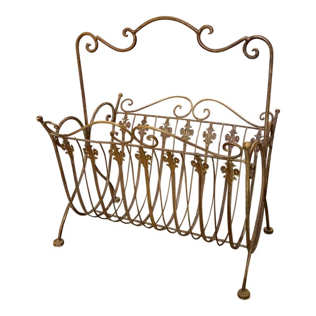 Vintage Gold Magazine Rack Chairish