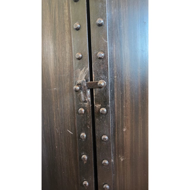 Late 20th Century Industrial Riveted Metal Sideboard Cabinet With Rounded Corners For Sale In New York - Image 6 of 18