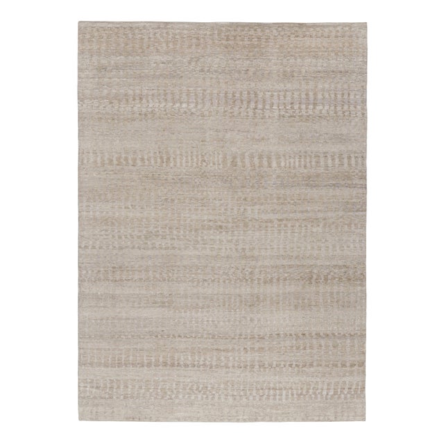 Hand-knotted in wool and silk, this 9x12 rug represents an exciting design from an inventive new contemporary textural and...