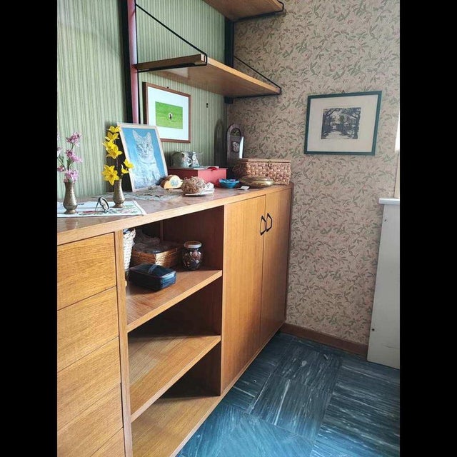 Sideboard with Wall Bookcase, 1970s, Set of 2 For Sale - Image 5 of 14