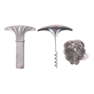 Wine Set Accessories by Royal Selangor, England, 1980s, Set of 3 For Sale
