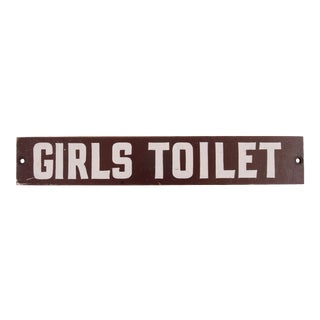 Vintage Girls Toilet Sign For Sale