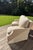 Green A Pair of Howard & Sons Green and White Lounge Chairs With Custom Tan Slipcovers For Sale - Image 8 of 18