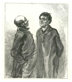 Paul Gavarni, The Conversation, Original Lithograph, 1881