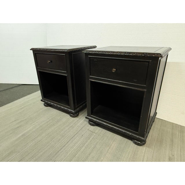 Classical Roman Geoffrey Hawkes for Restoration Hardware St. James Open Nightstands, Pair For Sale - Image 3 of 12