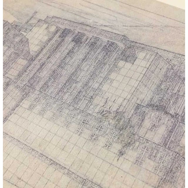 Mid-Century Modern Frank Lloyd Wright Architectural Lithograph | Storer House Hollywood California For Sale - Image 3 of 3