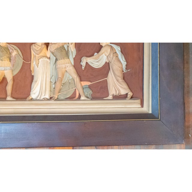 Early 20th Century 19th or 20th Century Neo-Classical Polychrome Plaster Plaque After Bertel Thorvaldsen For Sale - Image 5 of 18
